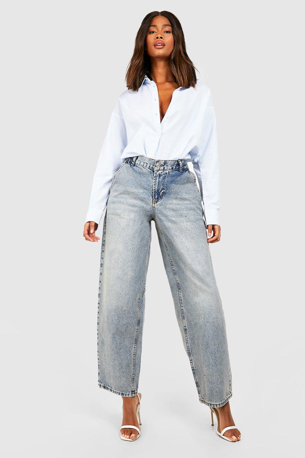 Vintage Wash Baggy Mom Jeans boohoo